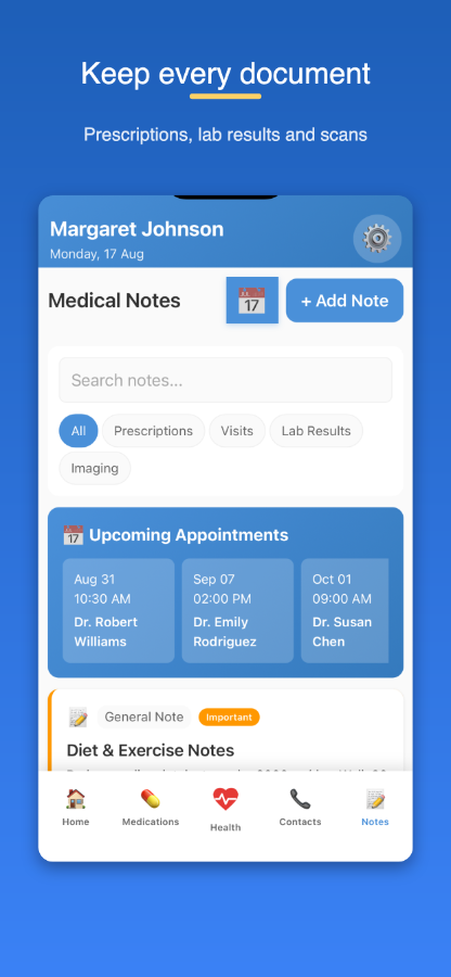 One-tap SOS and emergency contact list